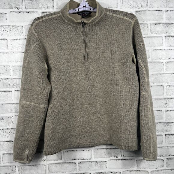 KUHL Brown Mens Size L Born In The Mountains Quarter Zip Pullover ThermoKore - Picture 1 of 16